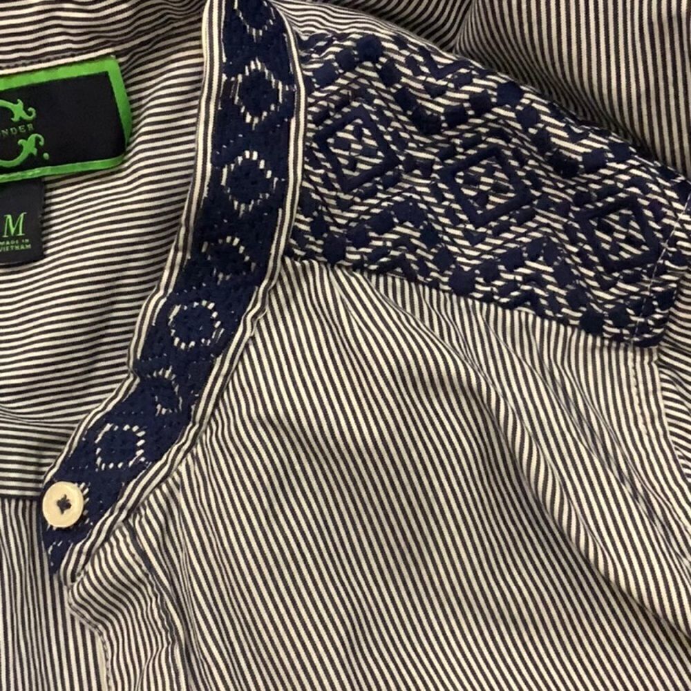 C. Wonder Striped Embroidered Blouse M - Picture 13 of 14